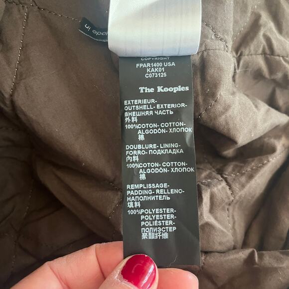 The Kooples Longline Cotton Utility Parka Coat Jacket Khaki Brown Size 2 - Picture 9 of 10
